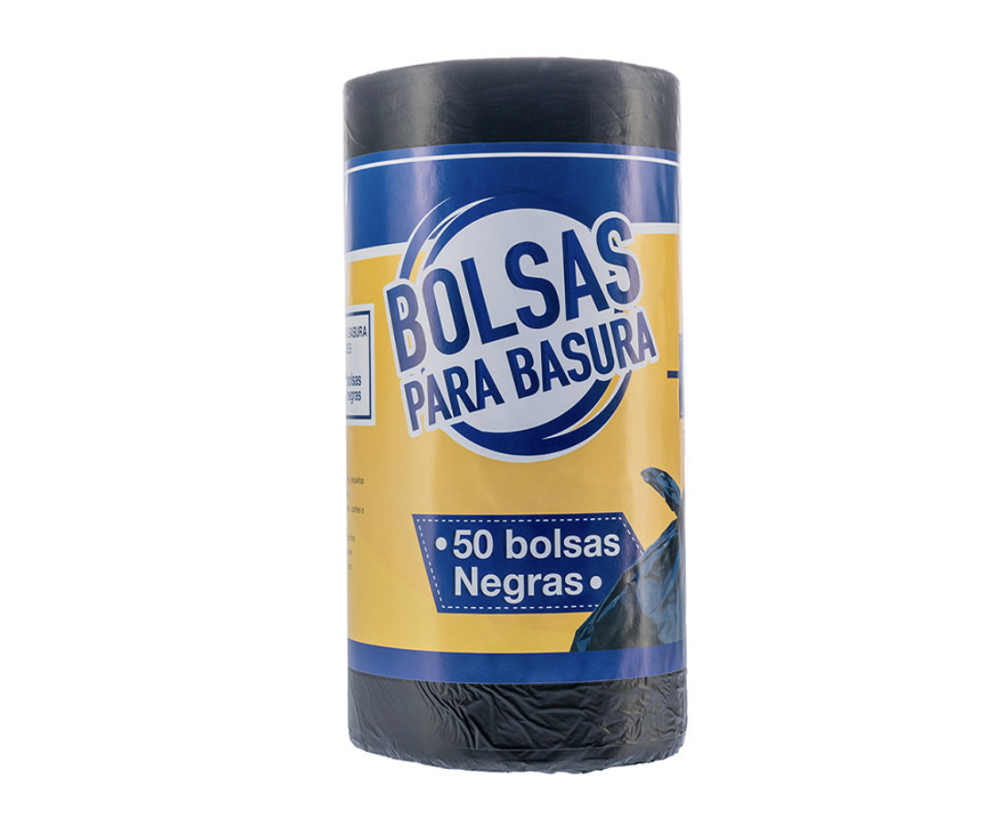 BOLSA BASURA NEGRA ROLLO 76.2x90CM 50UD 9090300080001 – foto 1